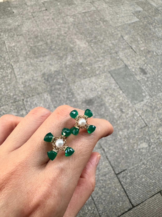 SpoiledBrat Jewelry十字耳环系列｜月光石珍珠耳环 商品图8