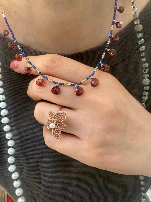 SpoiledBrat Jewelry石榴石青金石和橄榄石项链 商品图4