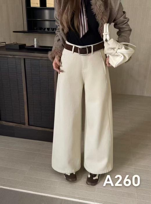 女王节抢购价-不支持退【自营】🔥🔥🔥【爆款牛仔】加厚密密绒～裤型超好！！A260/A262品质款阔腿直筒裤-喜出 商品图0