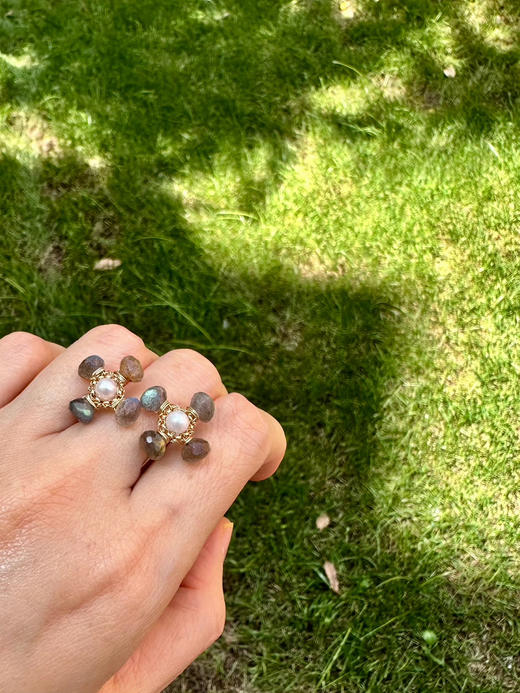 SpoiledBrat Jewelry十字耳环系列｜月光石珍珠耳环 商品图5
