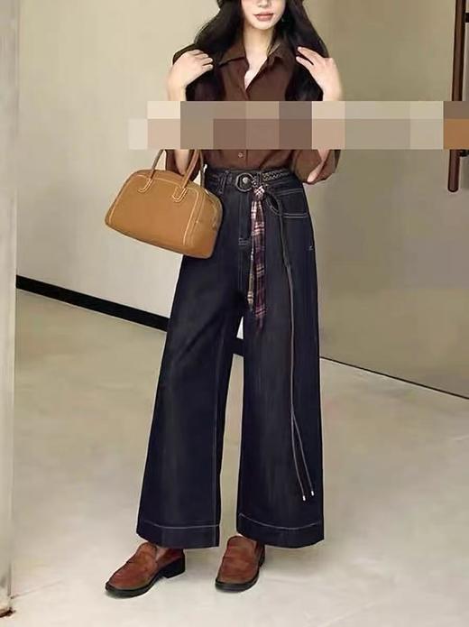 抢购价-不支持退【自营】🔥🔥🔥【爆款牛仔】加厚密密绒～黑金款！0966冬季加绒牛仔直筒裤-喜出 商品图4