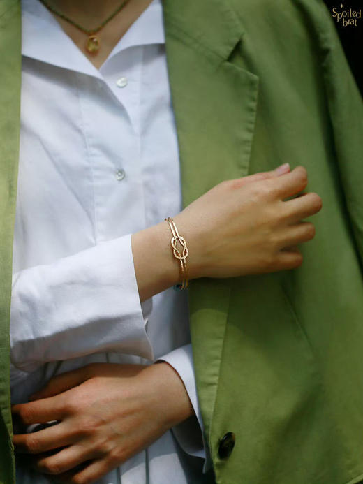 SpoiledBrat Jewelry海蓝宝绳结手镯 商品图1