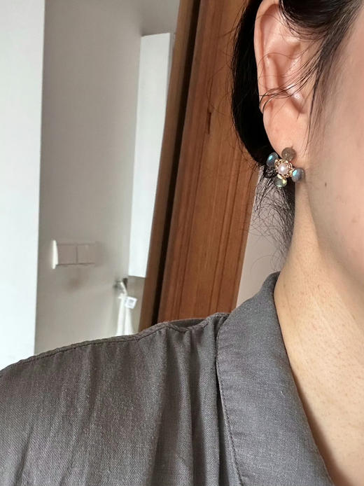 SpoiledBrat Jewelry十字耳环系列｜月光石珍珠耳环 商品图6