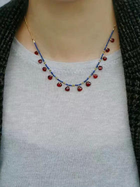 SpoiledBrat Jewelry石榴石青金石和橄榄石项链