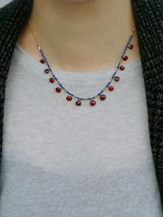 SpoiledBrat Jewelry石榴石青金石和橄榄石项链 商品图0