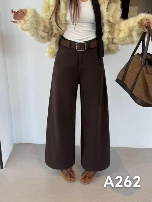 女王节抢购价-不支持退【自营】🔥🔥🔥【爆款牛仔】加厚密密绒～裤型超好！！A260/A262品质款阔腿直筒裤-喜出 商品图4