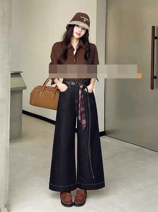 抢购价-不支持退【自营】🔥🔥🔥【爆款牛仔】加厚密密绒～黑金款！0966冬季加绒牛仔直筒裤-喜出 商品图3