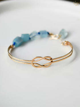 SpoiledBrat Jewelry海蓝宝绳结手镯