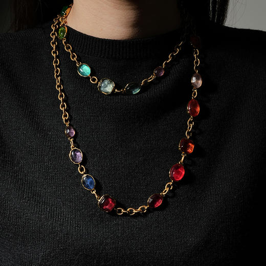 北京仓｜Goossens Paris-Cabochons-彩虹渐变 长项链/腰链（多种戴法）［法国设计师］ 商品图3