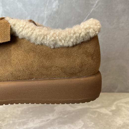 西村名物2025年冬季新款厚底防滑蝴蝶结饰扣毛绒内里舒适保暖毛毛鞋T25DM40051 商品图7