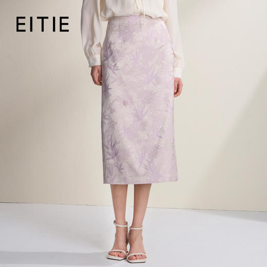 EITIE爱特爱提花新中式国风时尚印花2026年春季新款半裙A2606105 商品图0
