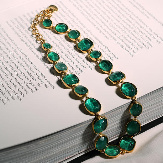 北京仓｜Goossens Paris-CABOCHONS-绿色 岩石水晶 项链［法国设计师］ 商品图1