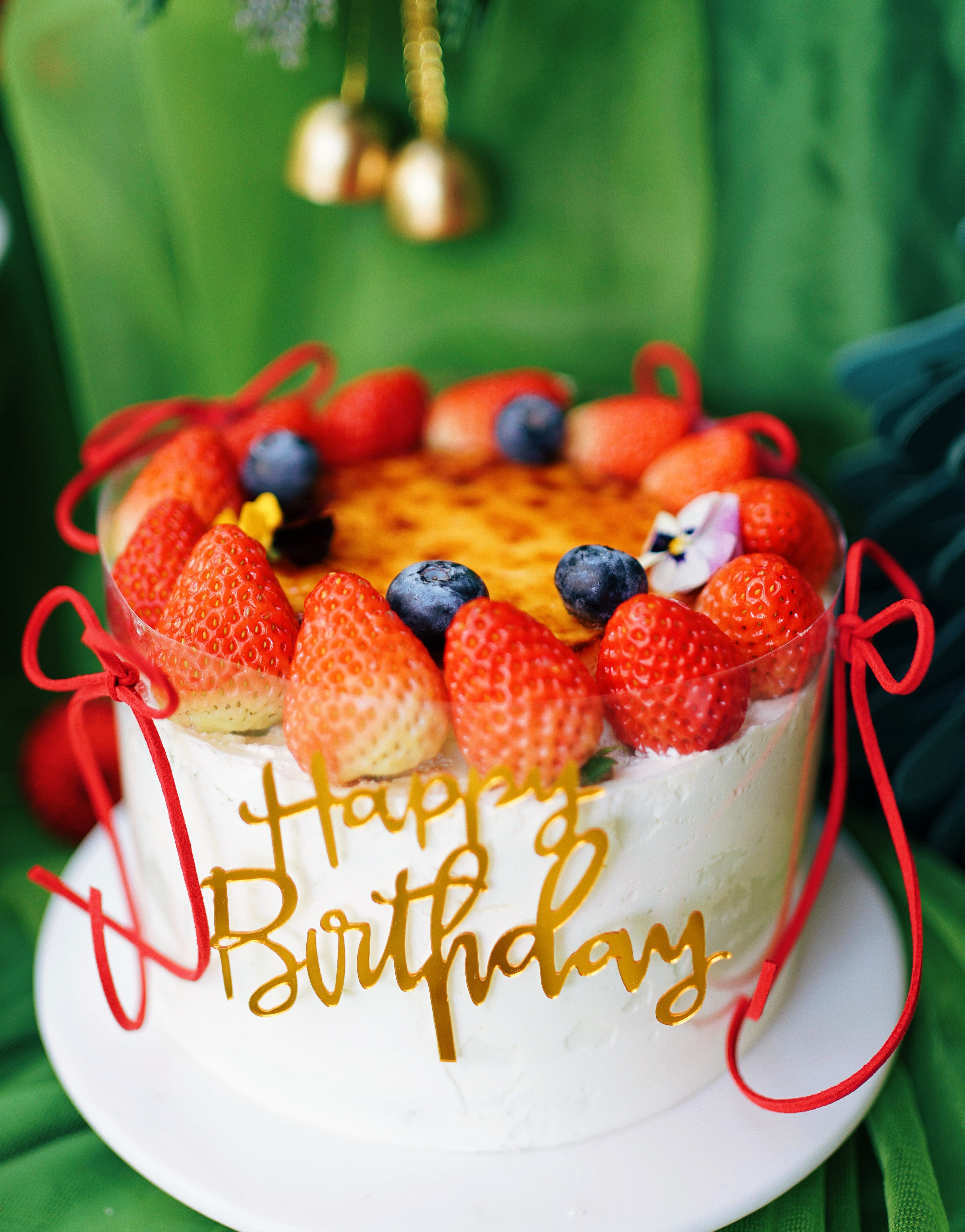 抹茶草莓烤布蕾蛋糕