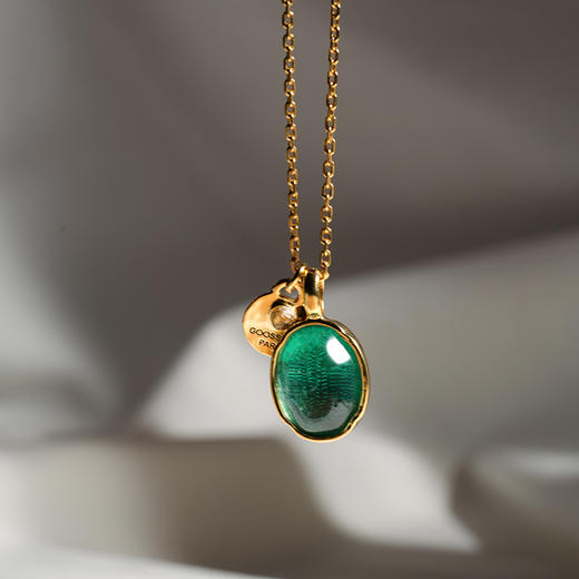 北京仓｜Goossens Paris-CABOCHONS-绿色 岩石水晶 吊坠 项链［法国设计师］ 商品图2