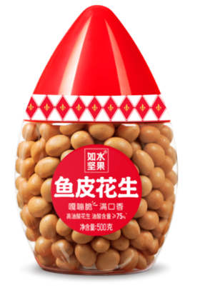 如水鱼皮花生(小红帽）-500g【年货】KY