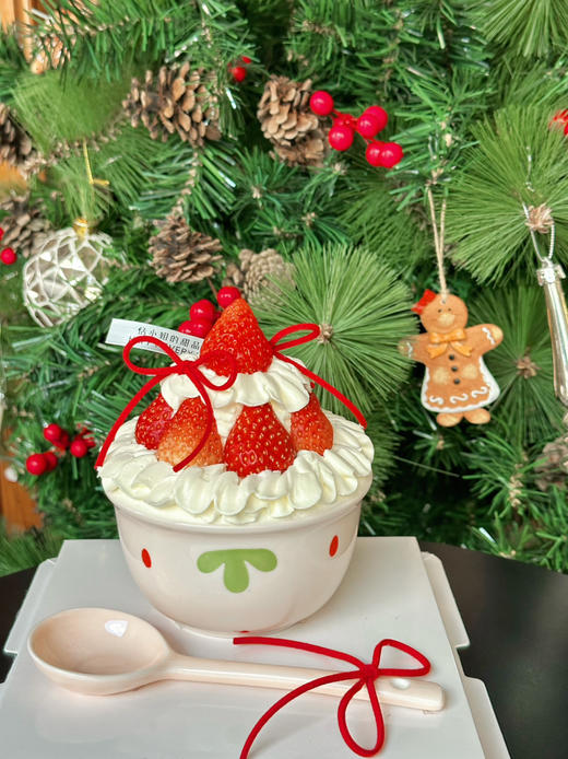 跨年蛋糕，新年草莓碗，4.5寸，陶瓷碗陶瓷勺 商品图5