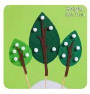 飞机坦克车蛋糕装饰-白色果实树（3支装） 商品图0