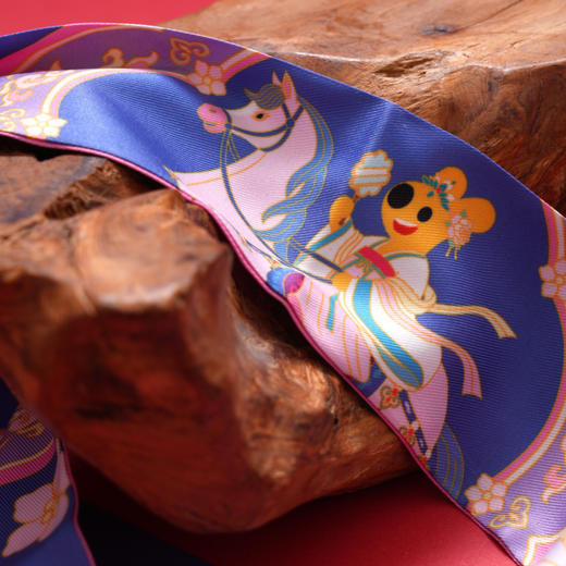 马年团团国风纹样丝巾带 商品图7
