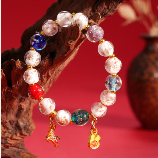 马年团团金箔琉璃手串 商品图3