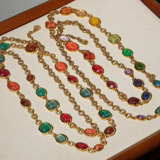 北京仓｜Goossens Paris-Cabochons-彩虹渐变 长项链/腰链（多种戴法）［法国设计师］ 商品图1