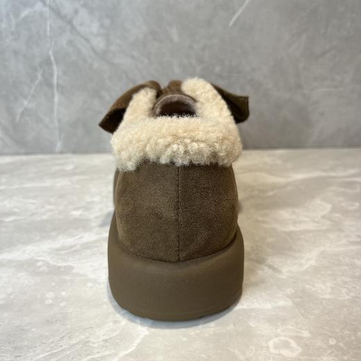 西村名物2025年冬季新款厚底防滑蝴蝶结饰扣毛绒内里舒适保暖毛毛鞋T25DM40051 商品图6