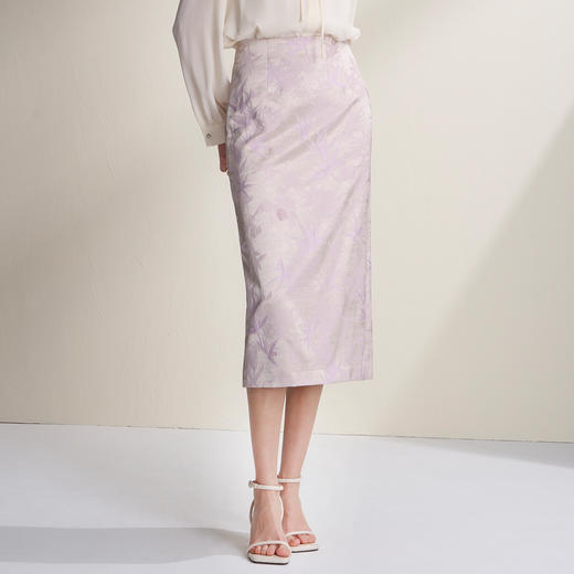 EITIE爱特爱提花新中式国风时尚印花2026年春季新款半裙A2606105 商品图1