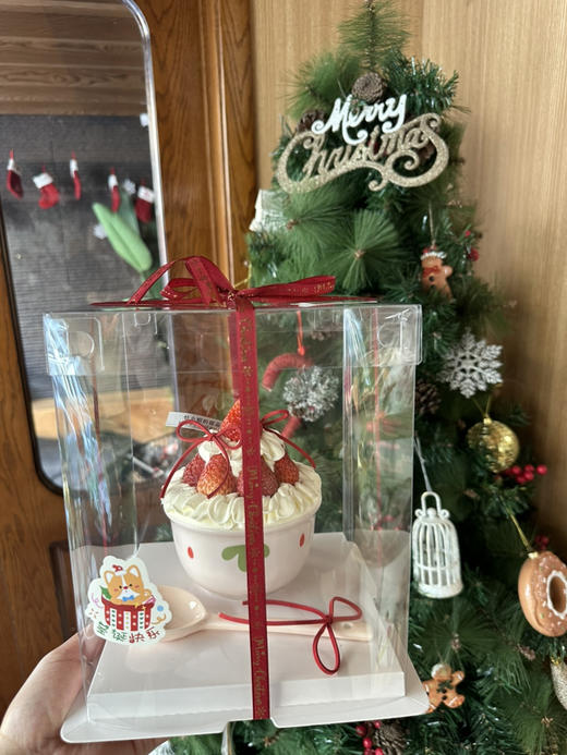 跨年蛋糕，新年草莓碗，4.5寸，陶瓷碗陶瓷勺 商品图6