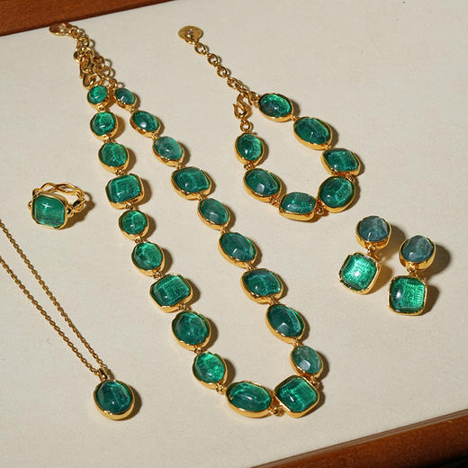 北京仓｜Goossens Paris-CABOCHONS-绿色 岩石水晶 吊坠 项链［法国设计师］ 商品图5
