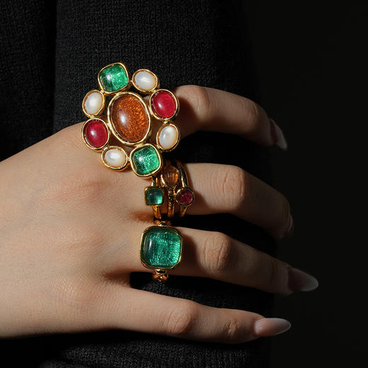 北京仓｜Goossens Paris-CABOCHONS-三色 岩石水晶 戒指［法国设计师］ 商品图8