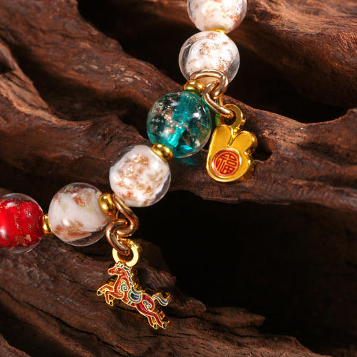 马年团团金箔琉璃手串 商品图2