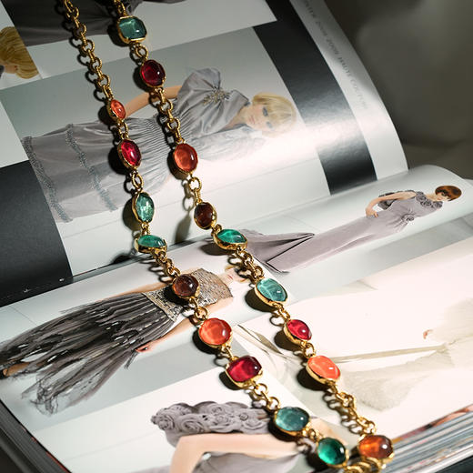 北京仓｜Goossens Paris-RAINBOW CABOCHONS-彩虹色 岩石水晶 长项链［法国设计师］ 商品图1