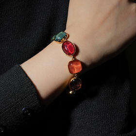 北京仓｜Goossens Paris-CABOCHONS-彩虹色 岩石水晶 手链［法国设计师］