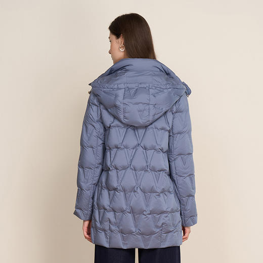 EITIE爱特爱直筒版型宽松中长款侧面微开叉设计时尚简约羽绒服8411102 商品图5