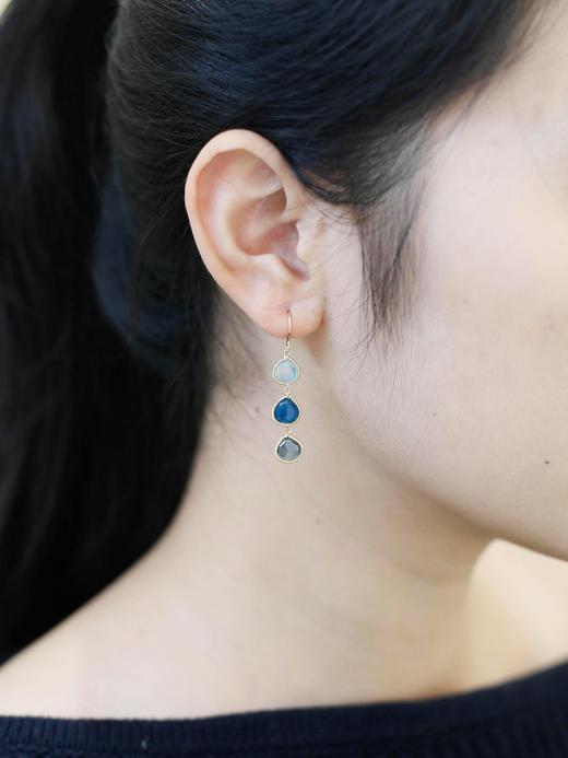SpoiledBrat Jewelry三色宝石系列 | 蓝玉髓/磷灰石/托帕石耳环 商品图3