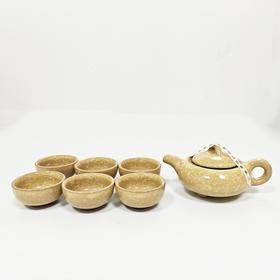 米黄色冰裂茶具套装整套陶瓷茶壶茶杯商务礼品