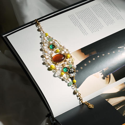 北京仓｜Goossens Paris-Lagune-织网形 岩石水晶 珍珠 手链［法国设计师］ 商品图5