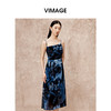 VIMAGE纬漫纪秋季新款露背高腰显瘦修身晕染印花吊带连衣裙V2207802 商品缩略图3