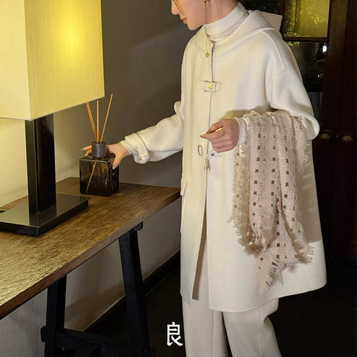 【预售7天】良木礼连帽羊毛大衣（2714） 商品图1