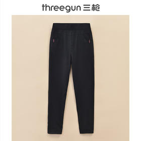 Threegun三枪 【针织条绒】双层加绒休闲女士长裤-60919B911