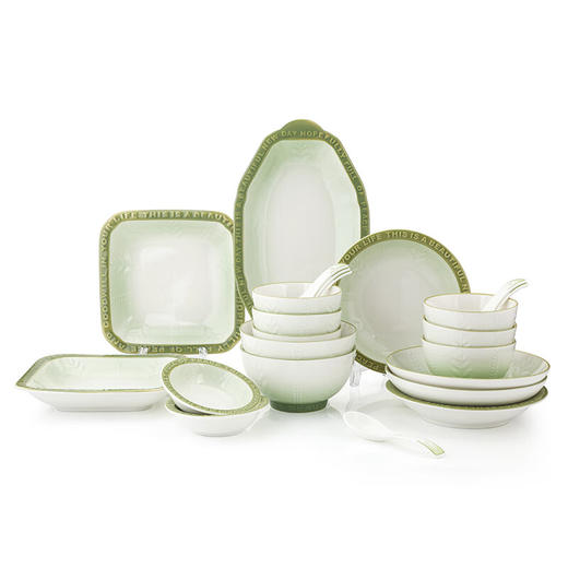 【分仓直发包邮】菲米生活森慕庄园浮雕餐具组合（二十三件套）FM-CJ2373S 商品图0