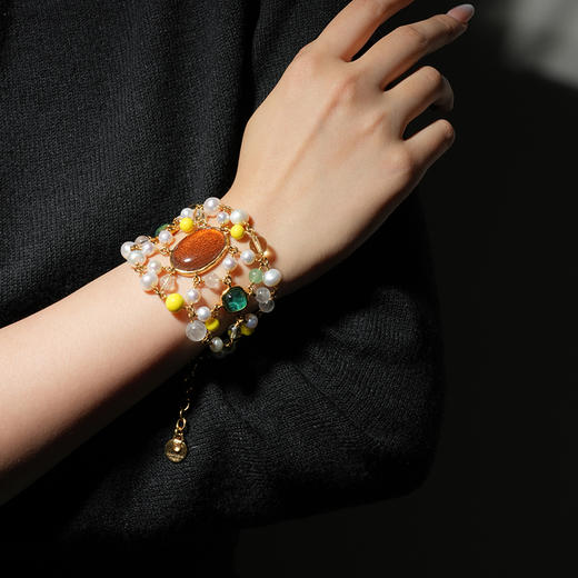 北京仓｜Goossens Paris-Lagune-织网形 岩石水晶 珍珠 手链［法国设计师］ 商品图2