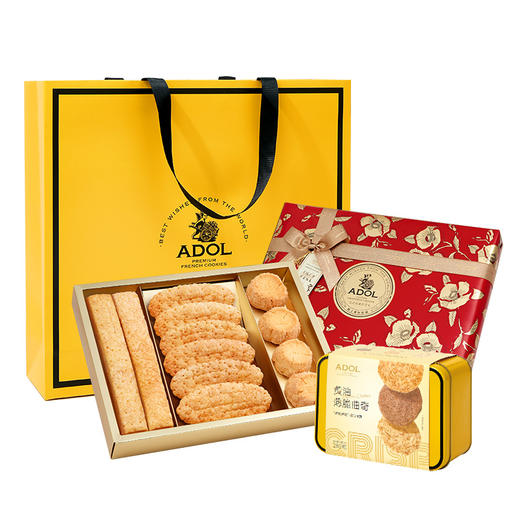 ADOL法式高奢伴手礼盒套装(红金礼盒*1+薄脆*1)475g【年货】LP 商品图0