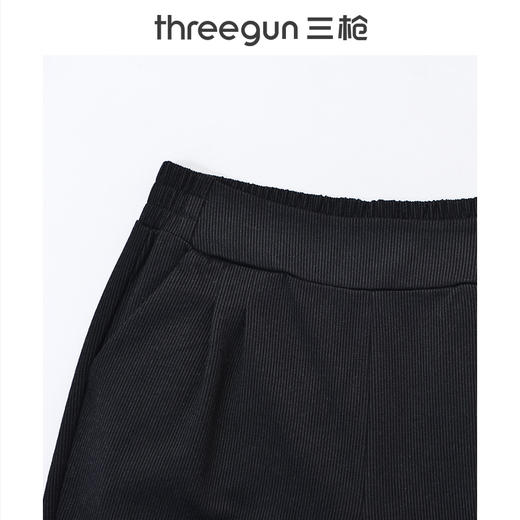 Threegun三枪 【针织条绒】萝卜裤型休闲女士长裤-60917B911 商品图1