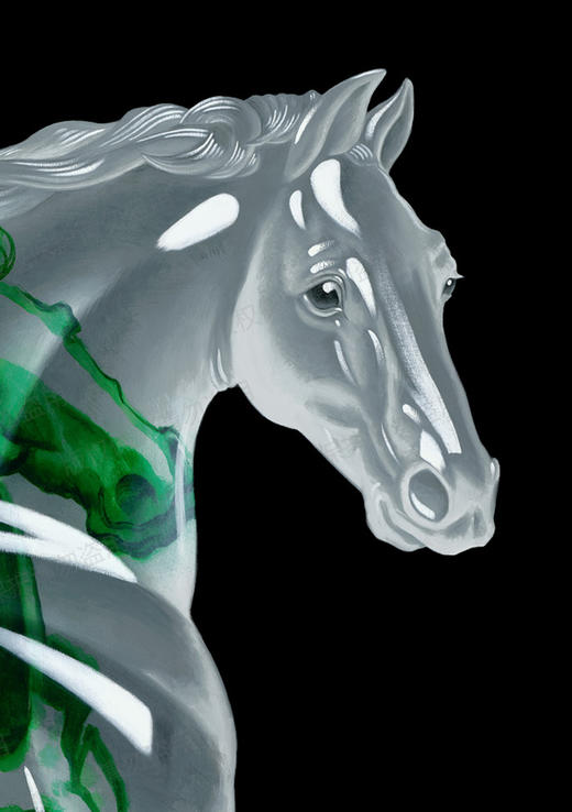 訾鹏 《翡翠马》版画 商品图3