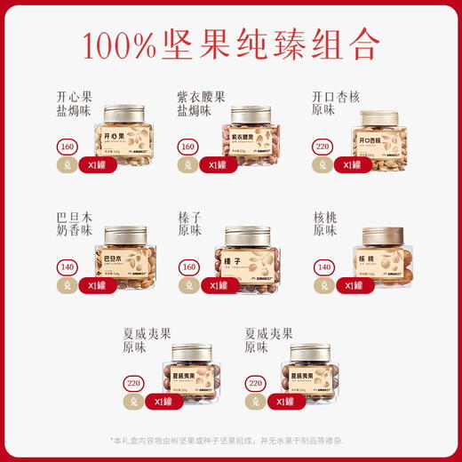 天虹100%坚果礼盒N8罐A款-1.42kg【年货】KY 商品图1