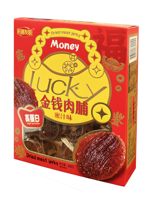 200g好趣友联高蛋白金钱肉脯蜜汁味 商品图0