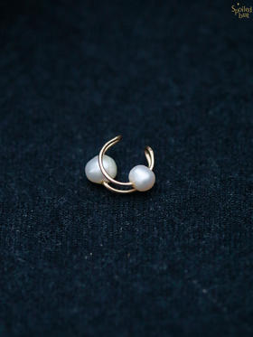 SpoiledBrat Jewelry前后珍珠双层耳骨夹