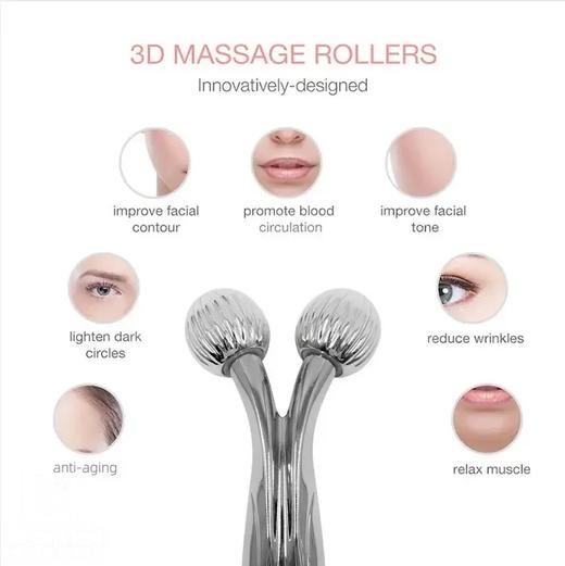 锌合金制造 3D滚轮式瘦脸仪 面部按摩美容仪 商品图3