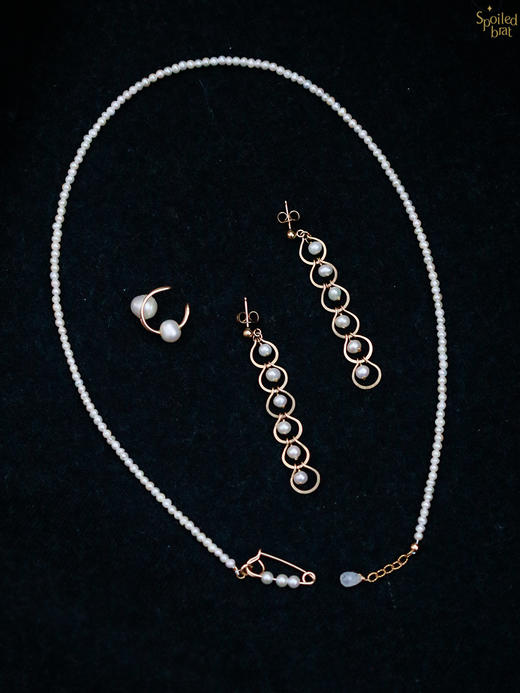 SpoiledBrat Jewelry前后珍珠双层耳骨夹 商品图1