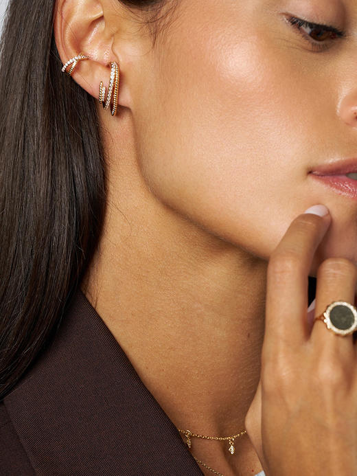 北京仓｜Leo Sedim-AUDAX-金色 锆石 单只 耳夹［法国设计师］ 商品图1